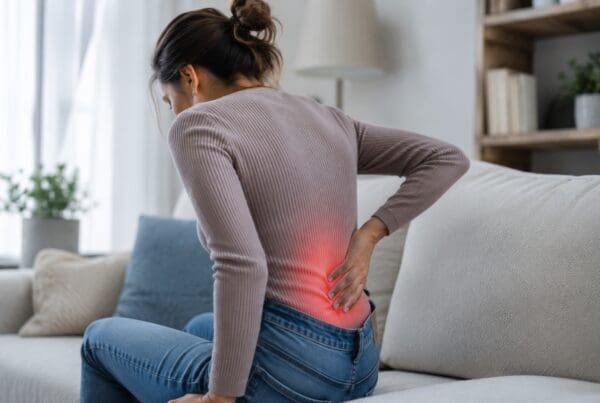 Woman in disc pain